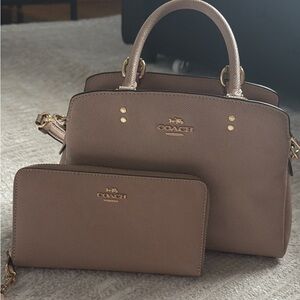 Coach Tan Satchel and Wallet Set